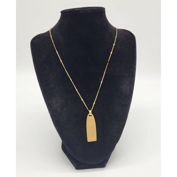 Madewell Necklace Brass Gold Tone Pendant Chain Boho Simple Minimalist - Picture 1 of 11
